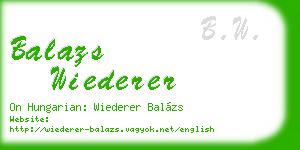 balazs wiederer business card